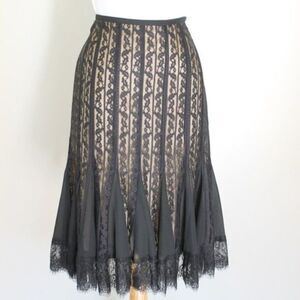 Ann Taylor Loft Lace Flare Ruffle Skirt‎